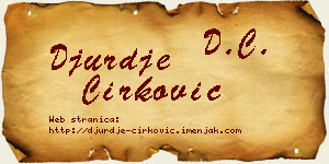 Đurđe Ćirković vizit kartica